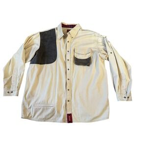 Braeval Artemis Canvased Cotton Leather‎ Patches Hunting Sporting Button up XL